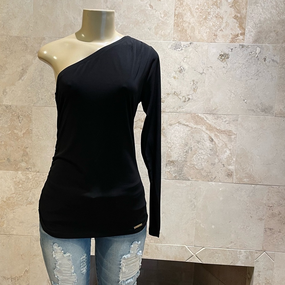 Michael Kors one shoulder top in black size M